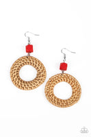 Paparazzi Wildly Wicker - Red Earrings