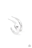Paparazzi BEVEL Up - Silver Hoop Earrings