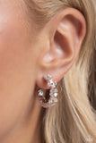 Paparazzi Floral Focus - Pink Hoop Earrings