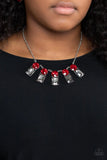Paparazzi Celestial Royal - Red Necklace