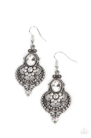 Paparazzi Castle Chateau - White Earrings