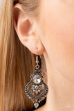 Paparazzi Castle Chateau - White Earrings