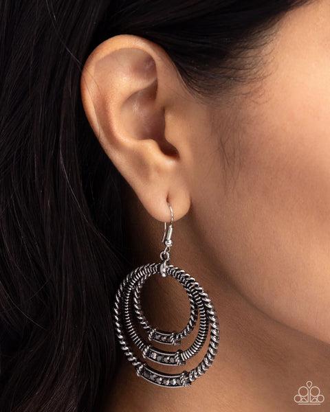 Paparazzi Contemporary Culture - Silver Earrings