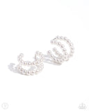 Paparazzi PEARLS Just Want to Have Fun - White Earring Cuff