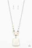 Paparazzi Sandstone Oasis - White Necklace