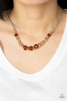 Paparazzi Turn Up The Tea Lights - Brown Necklace