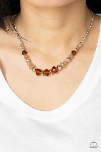 Paparazzi Turn Up The Tea Lights - Brown Necklace