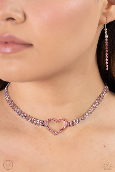 Paparazzi Rows of Romance - Pink Necklace
