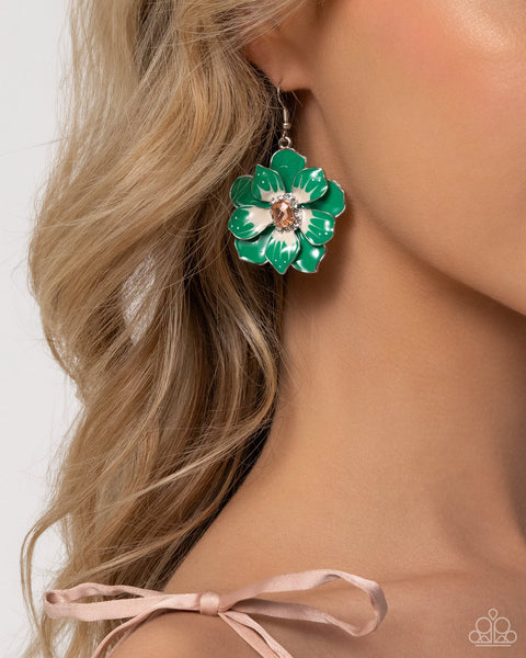 Paparazzi Tropical Treasure - Green Earrings