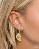 Paparazzi Lady Lemon - Yellow Post Earrings