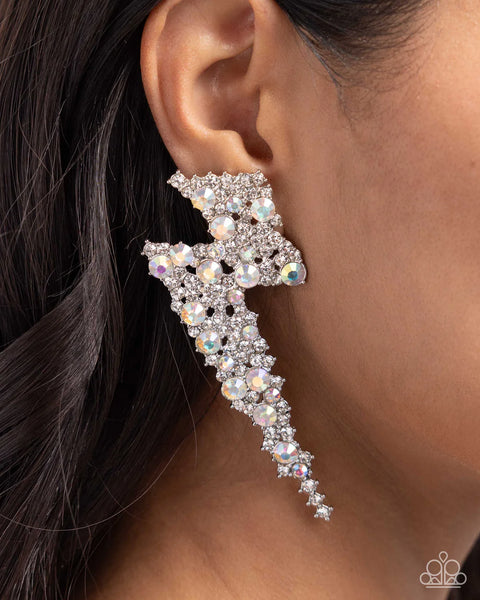 Paparazzi Electric Effulgence - White Earrings