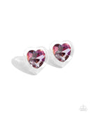 Paparazzi Heart-Pounding Haute - Pink Post Earrings