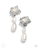 Paparazzi Esteemed Elite - White Clip-On Earrings
