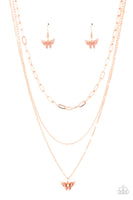 Paparazzi Bountiful Butterflies - Copper Necklace