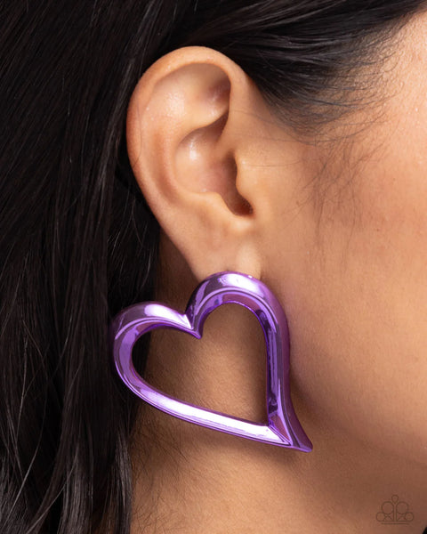 Paparazzi Admirable Acclaim - Purple Post Earrings