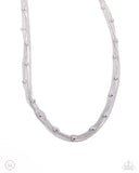Paparazzi Satellite Strands - Silver Choker Necklace
