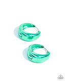 Paparazzi Colorful Curiosity - Green Hoop Hinge Earrings