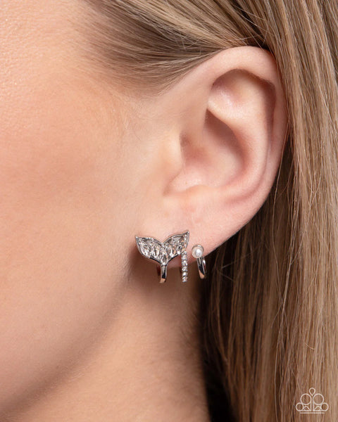 Paparazzi Mythical Marina - White Hoop Earrings