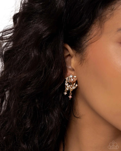 Paparazzi Fantastical Fashion - Gold Clip-On Earrings