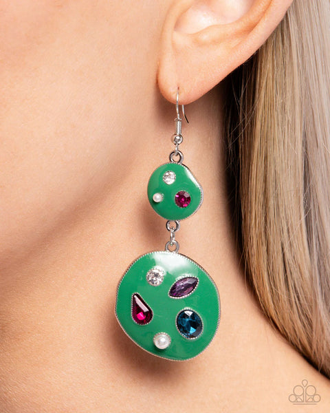 Paparazzi Gallery Genius - Green Earrings