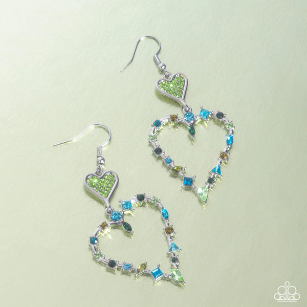 Paparazzi Parallel Passion - Green Earrings