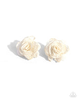Paparazzi Tulle Twist - White Post Earrings