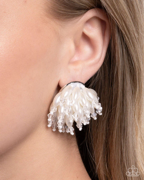 Paparazzi Sunset Shower - White Post Earrings