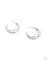 Paparazzi Curly Charisma - Silver Hoop Earrings