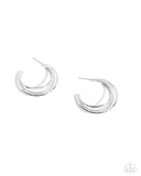 Paparazzi Curly Charisma - Silver Hoop Earrings