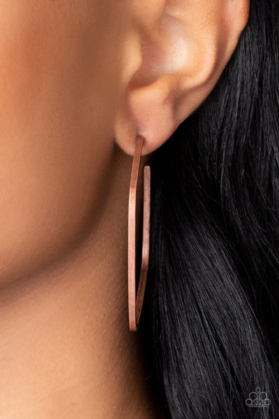 Paparazzi Major Flex - Copper Hoop Earrings