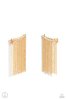 Paparazzi Feuding Fringe - Gold Post Earrings
