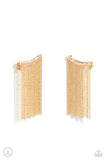 Paparazzi Feuding Fringe - Gold Post Earrings