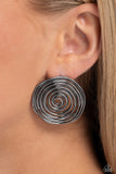 Paparazzi COIL Over - Black Post Earrings