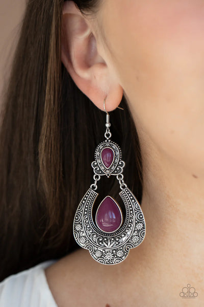 Paparazzi Rise and Roam - Purple Earrings