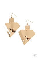 Paparazzi Deceivingly Deco - Gold Earrings