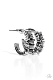Paparazzi Rugged Rockstar - Silver Hoop Earrings