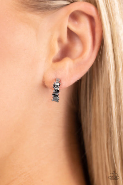 Paparazzi Rugged Rockstar - Silver Hoop Earrings