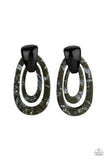 Paparazzi The HAUTE Zone - Black Post Earrings