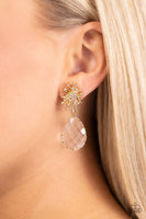 Paparazzi Stellar Shooting Star - Gold Post Earrings