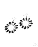 Paparazzi Wreathed Wish - Black Earrings