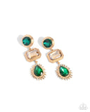 Paparazzi Entertaining the Thought - Green Post Earrings