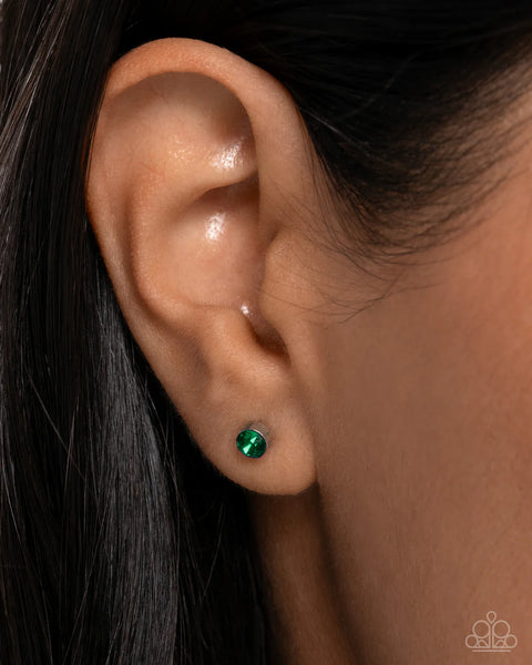 Paparazzi Logical Light - Green Post Earrings