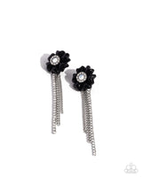 Paparazzi Floral Fuel - Black Post Earrings