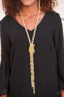 Paparazzi SCARFed for Attention - Gold Necklace
