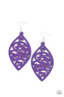 Paparazzi Coral Garden - Purple Wood Earrings