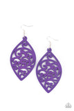 Paparazzi Coral Garden - Purple Wood Earrings