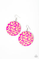 Paparazzi Catwalk Safari - Pink Wood Earrings