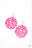 Paparazzi Catwalk Safari - Pink Wood Earrings