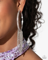 Paparazzi Jaw-Dropping Jubilee - White Hoop Earrings