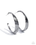 Paparazzi Layover Leader - Black Hoop Earrings